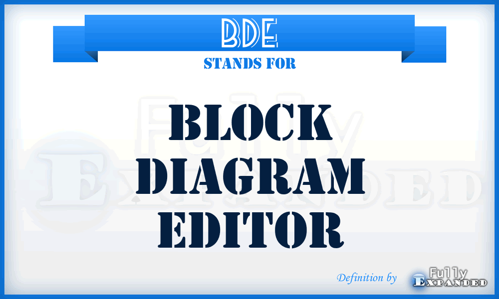 BDE - Block Diagram Editor