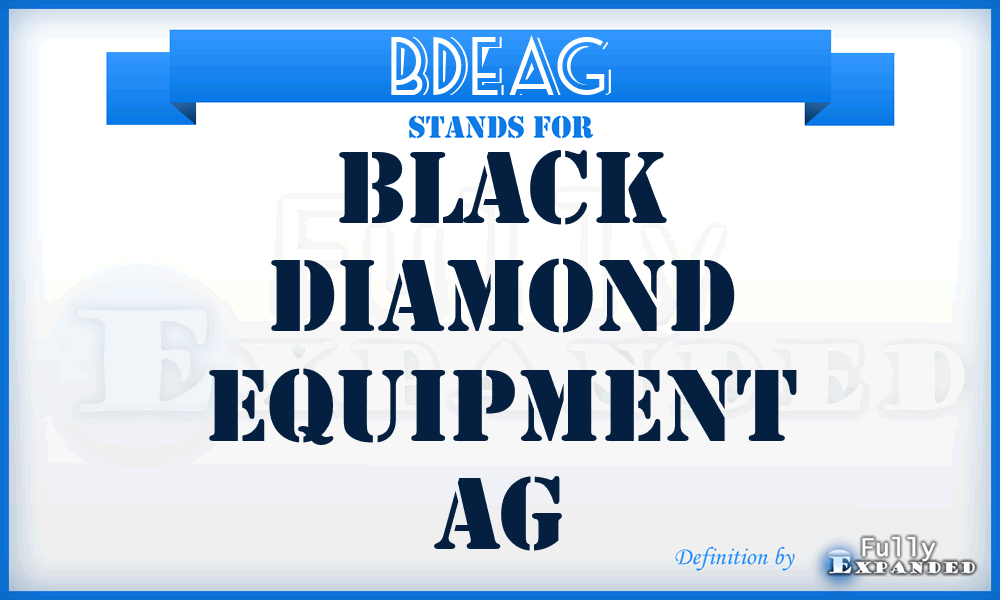 BDEAG - Black Diamond Equipment AG