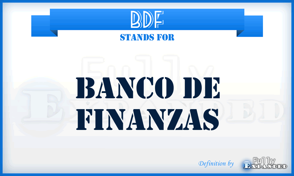 BDF - Banco de Finanzas
