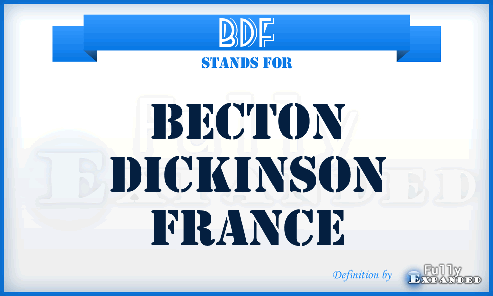 BDF - Becton Dickinson France