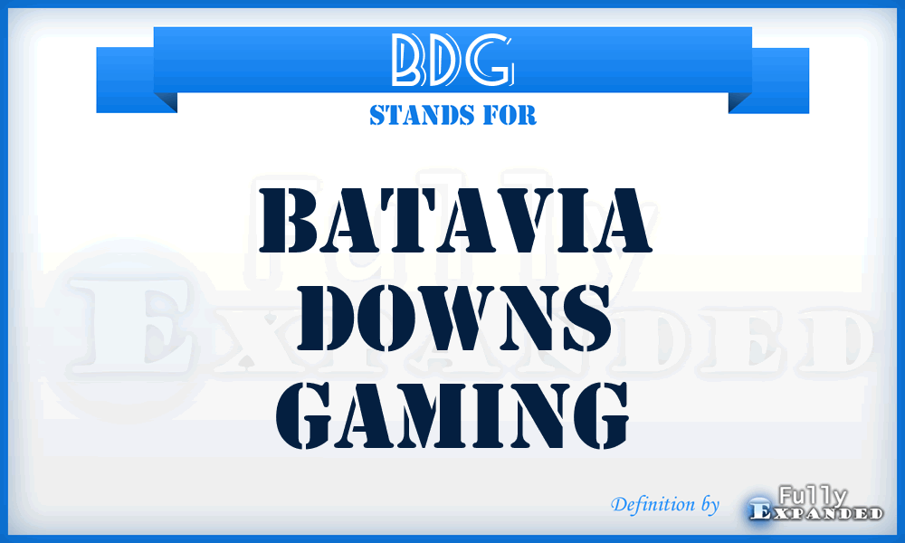 BDG - Batavia Downs Gaming