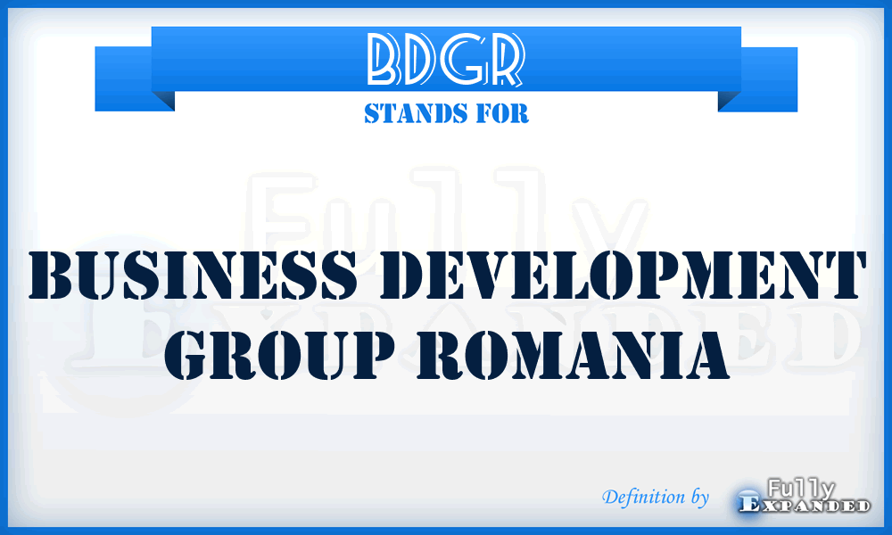 BDGR - Business Development Group Romania