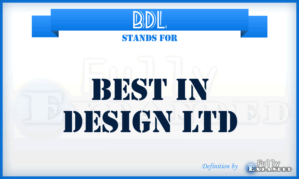 BDL - Best in Design Ltd