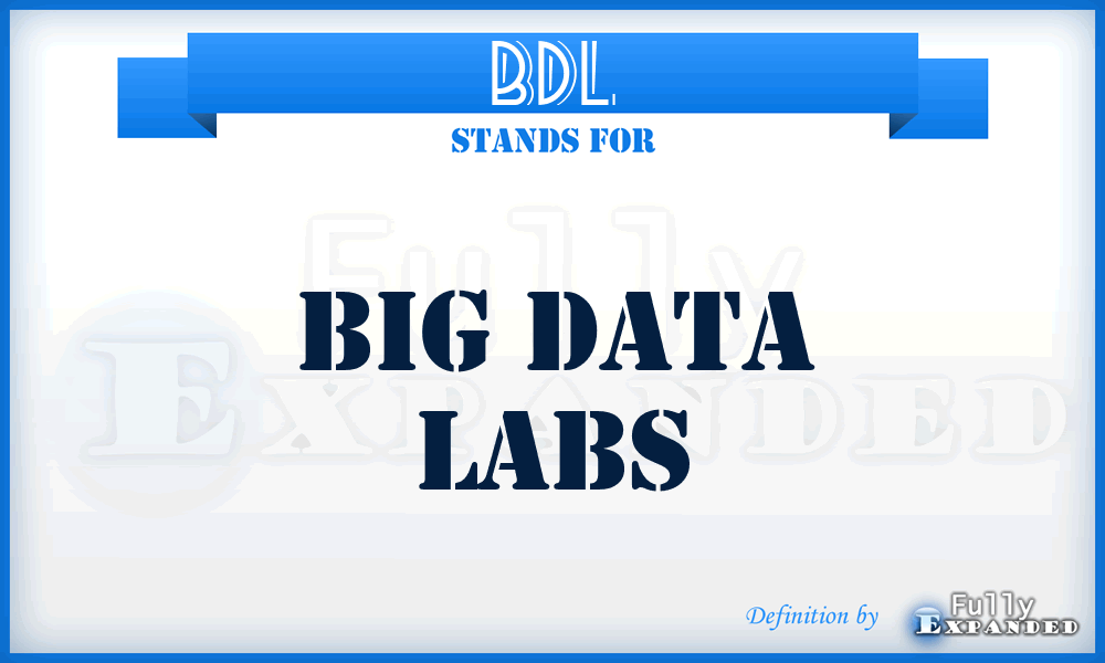 BDL - Big Data Labs