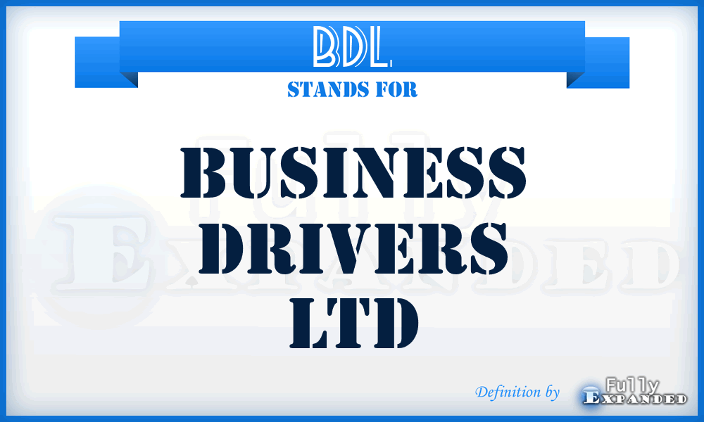 BDL - Business Drivers Ltd