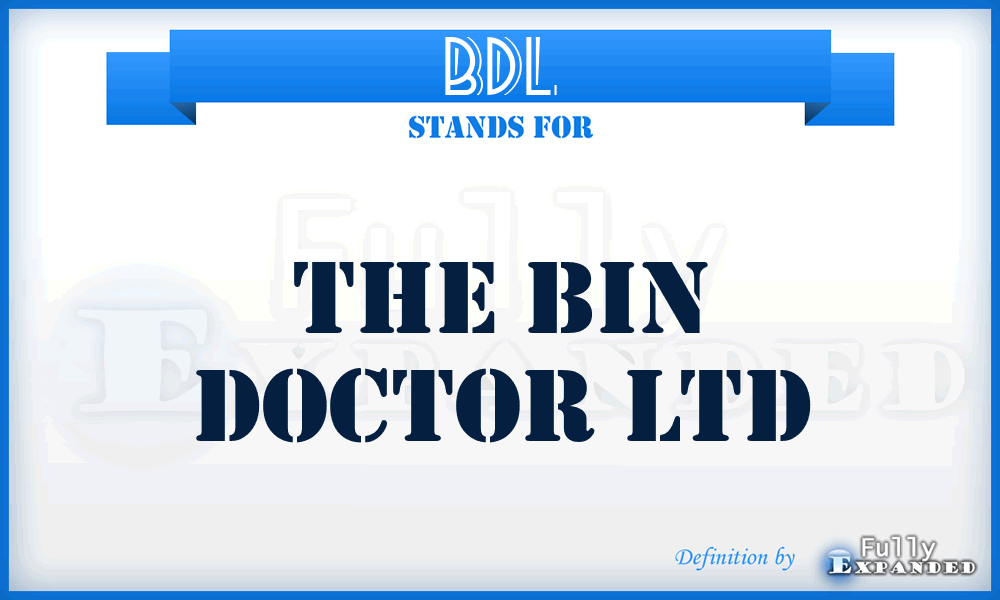 BDL - The Bin Doctor Ltd