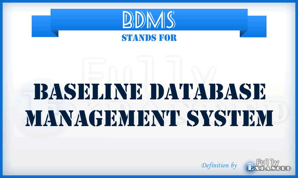 BDMS - Baseline Database Management System