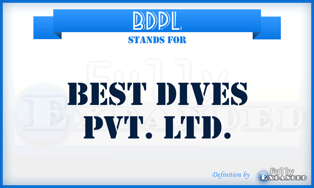 BDPL - Best Dives Pvt. Ltd.
