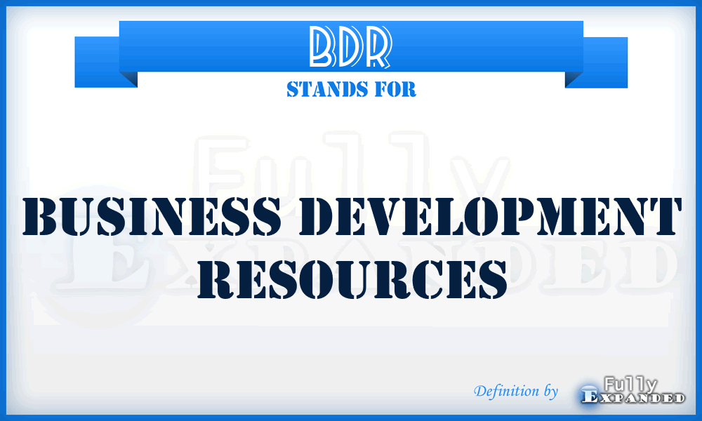 BDR - Business Development Resources