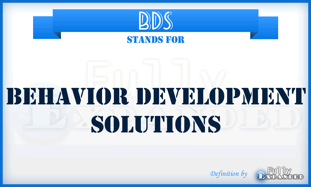 BDS - Behavior Development Solutions