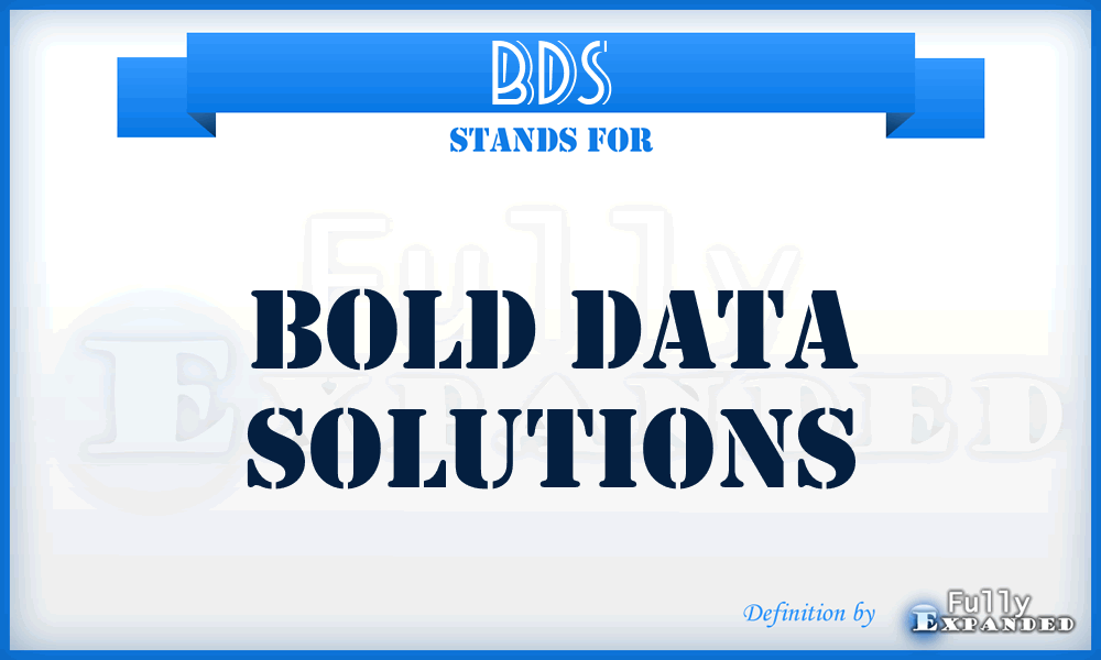 BDS - Bold Data Solutions