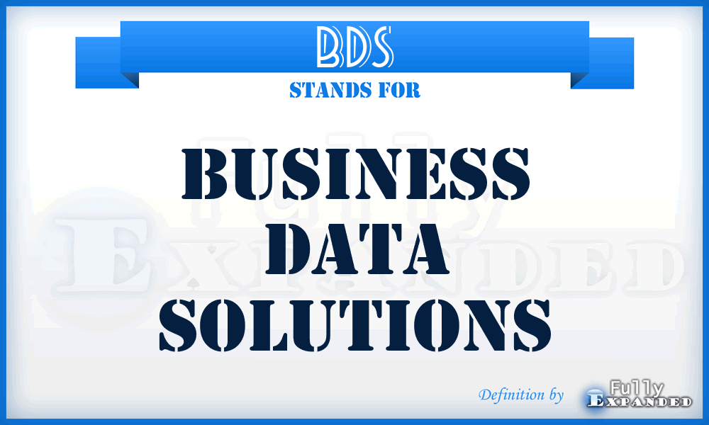BDS - Business Data Solutions