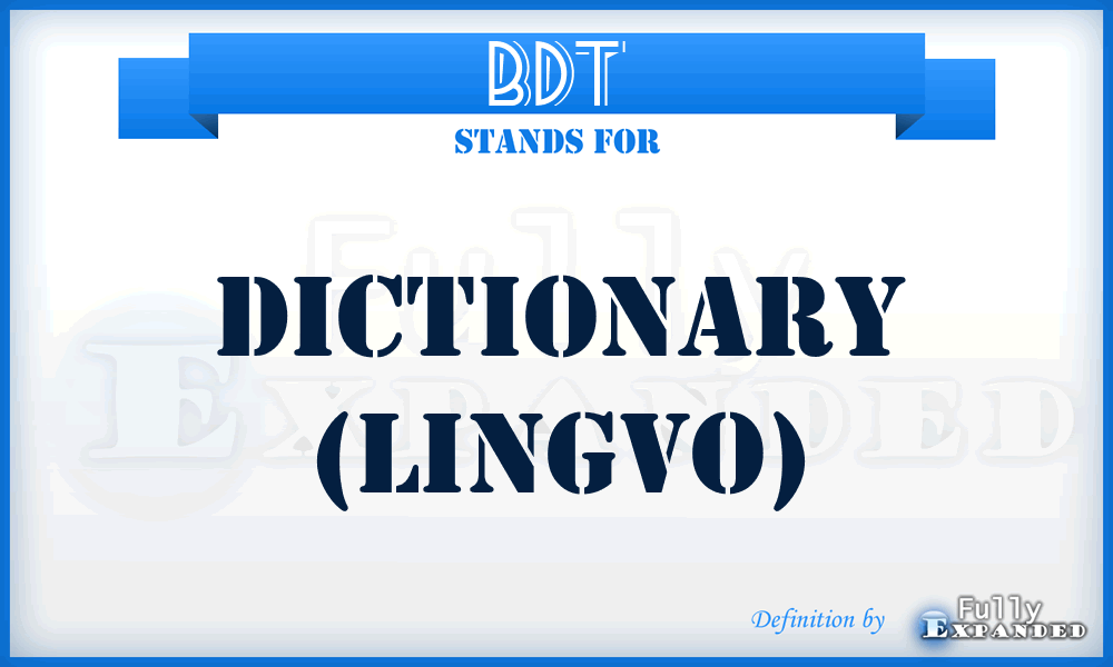 BDT - Dictionary (Lingvo)
