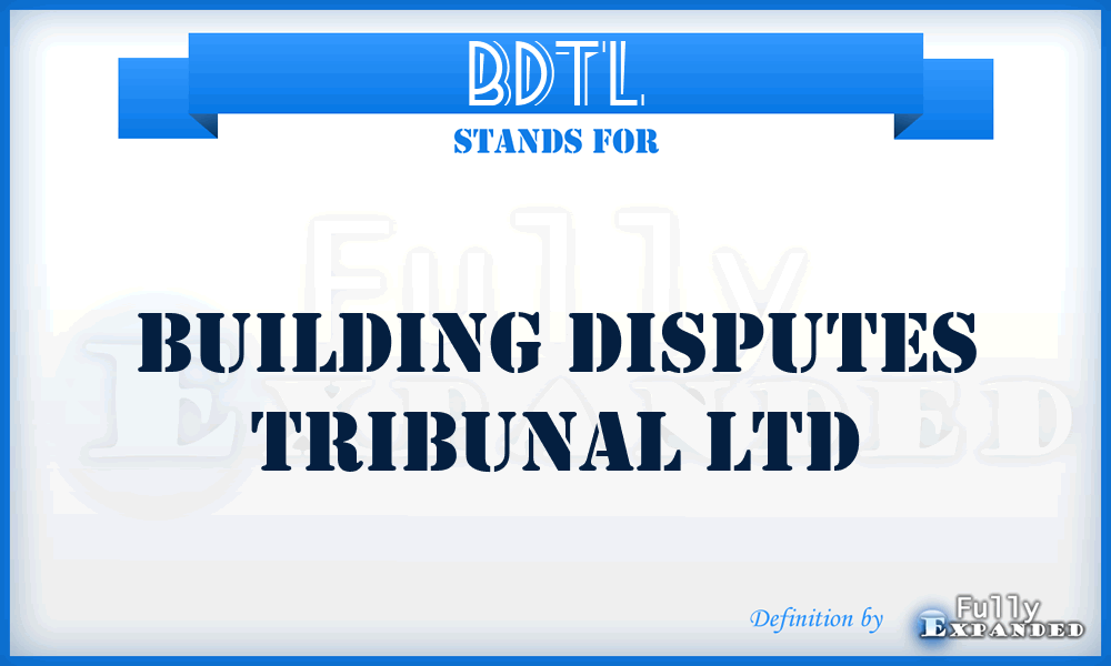 BDTL - Building Disputes Tribunal Ltd