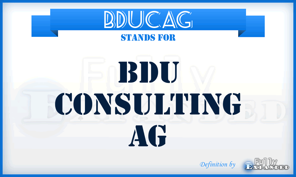 BDUCAG - BDU Consulting AG
