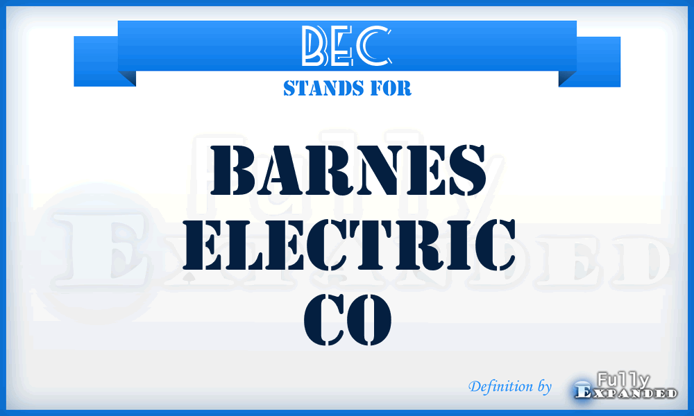 BEC - Barnes Electric Co