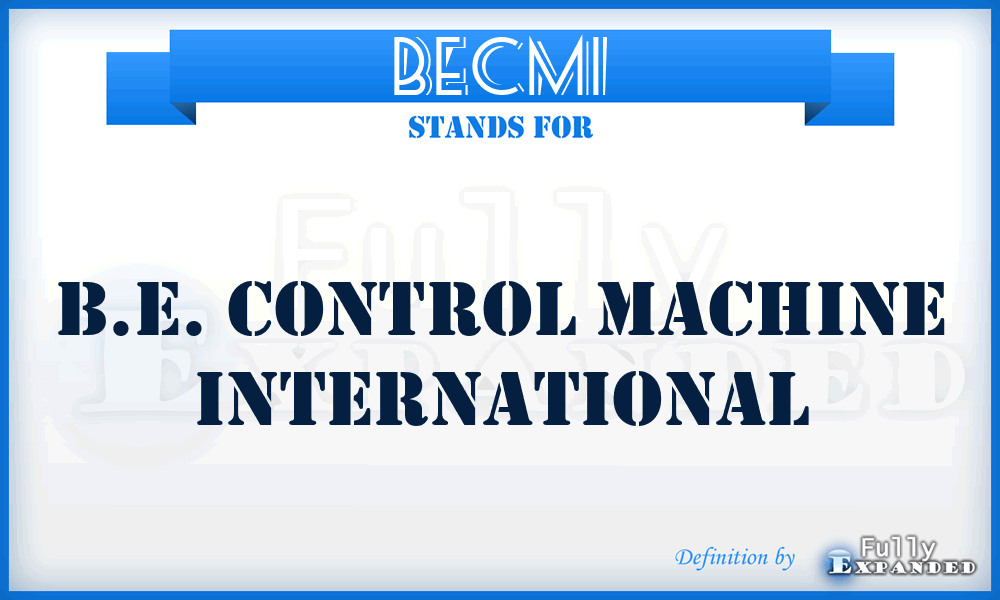 BECMI - B.E. Control Machine International
