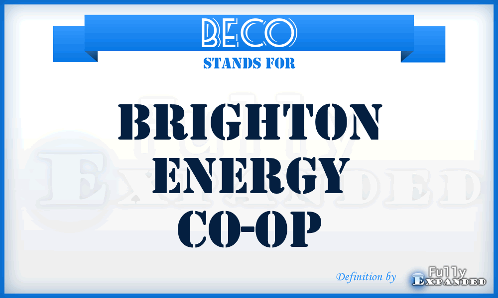 BECO - Brighton Energy Co-Op