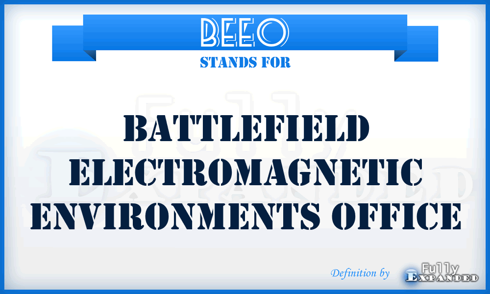 BEEO - Battlefield Electromagnetic Environments Office