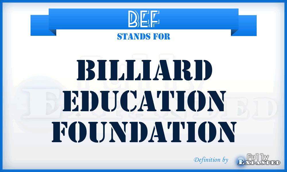 BEF - Billiard Education Foundation