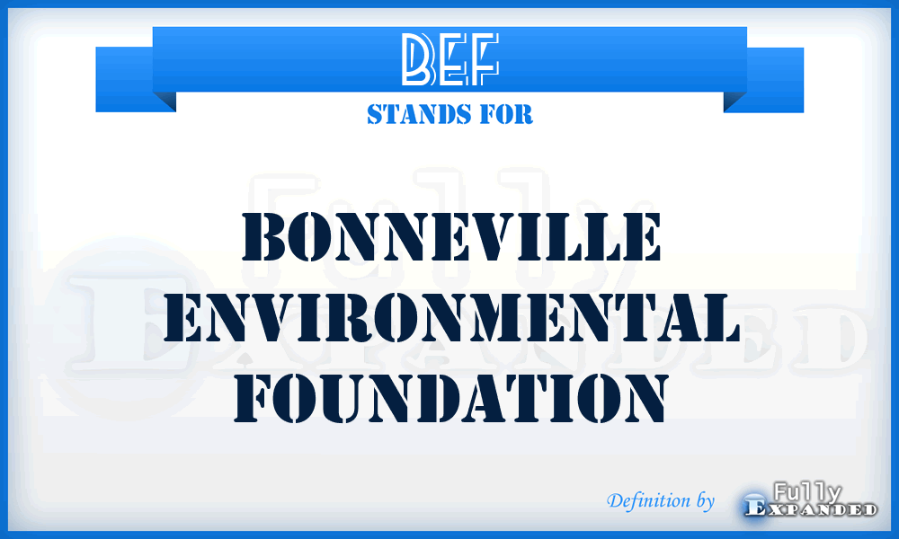 BEF - Bonneville Environmental Foundation
