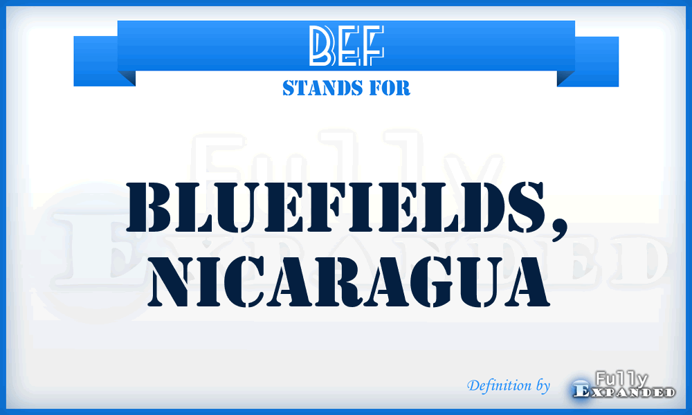 BEF - Bluefields, Nicaragua