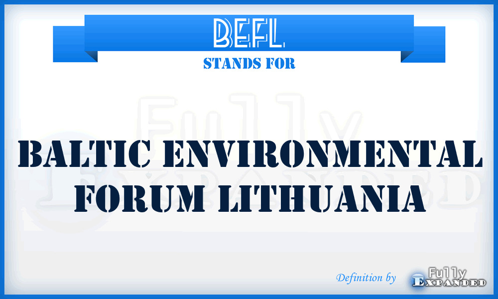 BEFL - Baltic Environmental Forum Lithuania