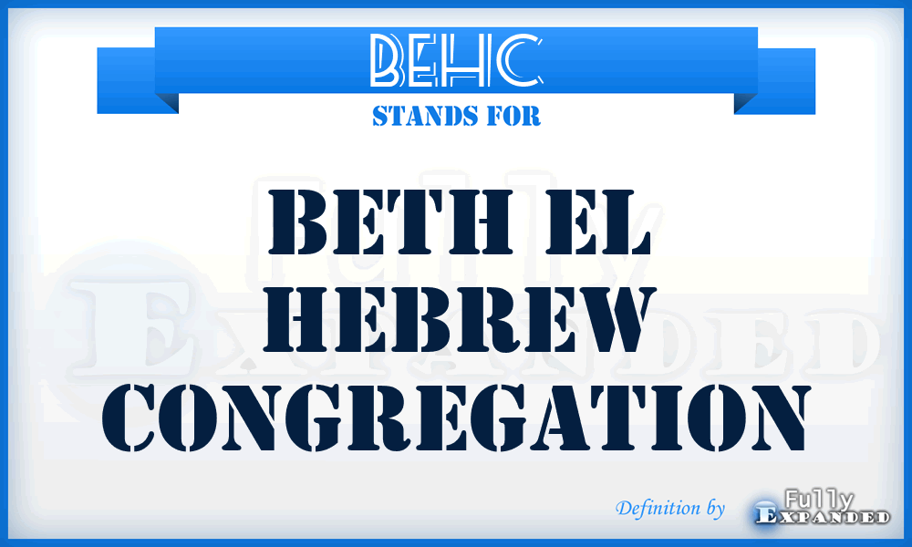 BEHC - Beth El Hebrew Congregation
