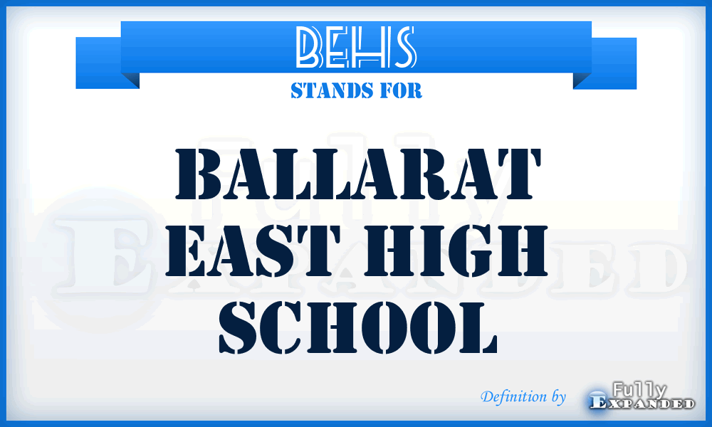 BEHS - Ballarat East High School