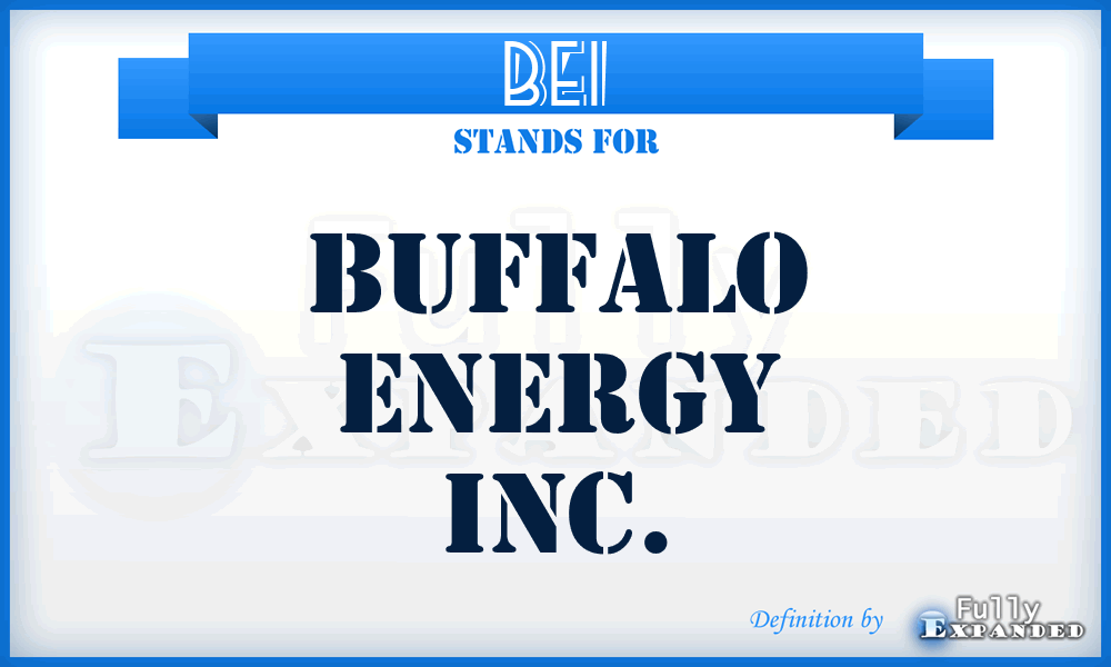 BEI - Buffalo Energy Inc.