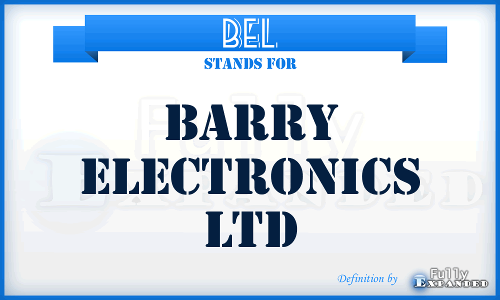 BEL - Barry Electronics Ltd