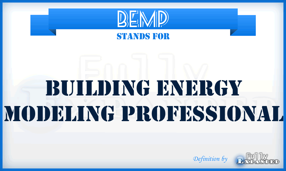 BEMP - Building Energy Modeling Professional
