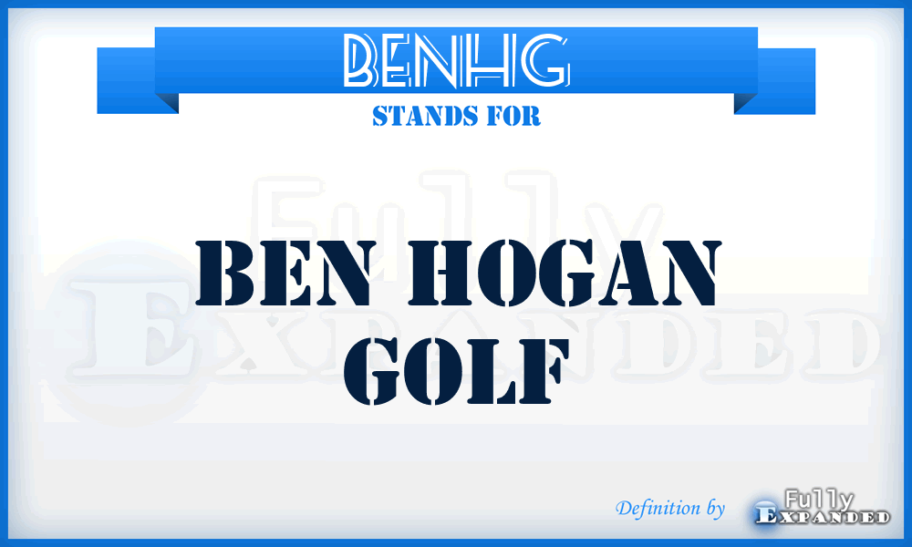 BENHG - BEN Hogan Golf