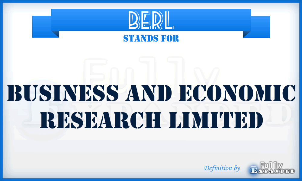 BERL - Business and Economic Research Limited