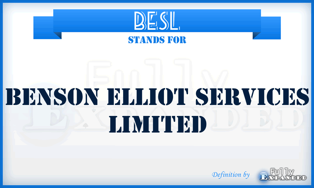 BESL - Benson Elliot Services Limited