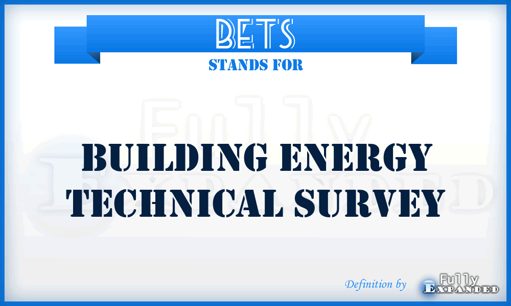 BETS - building energy technical survey