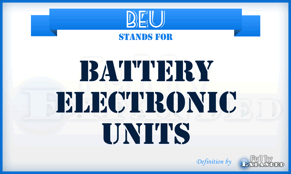 BEU - Battery Electronic Units