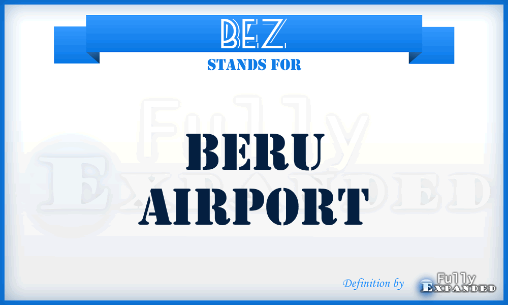 BEZ - Beru airport