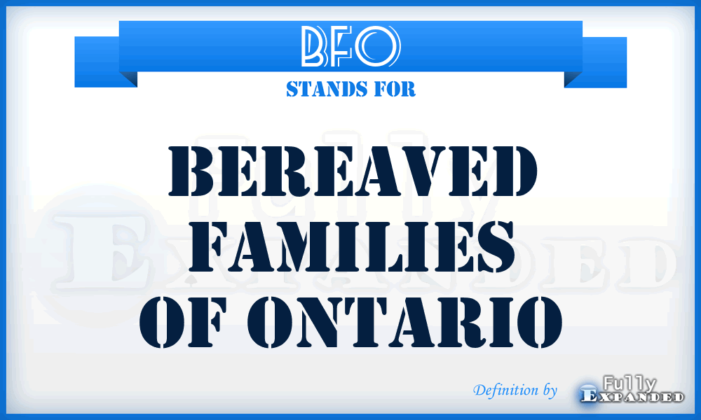 BFO - Bereaved Families of Ontario