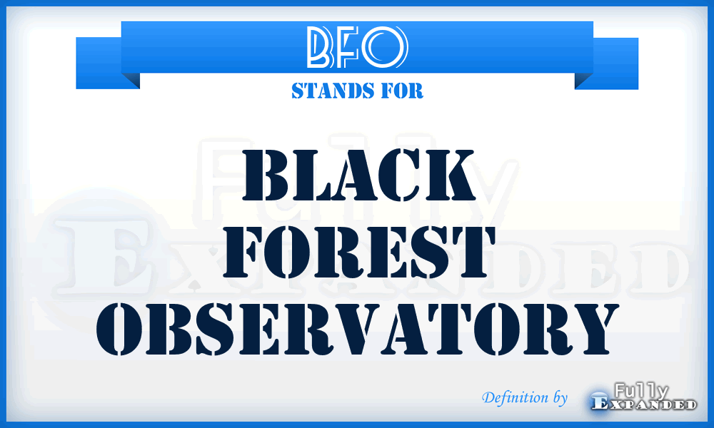 BFO - Black Forest Observatory