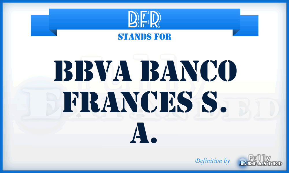 BFR - BBVA Banco Frances S. A.