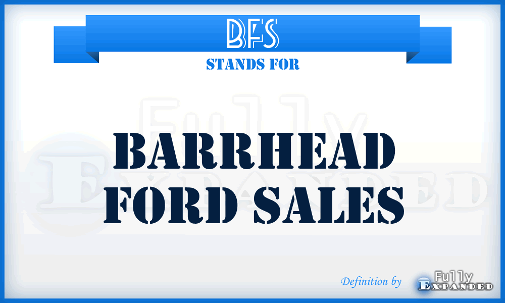 BFS - Barrhead Ford Sales