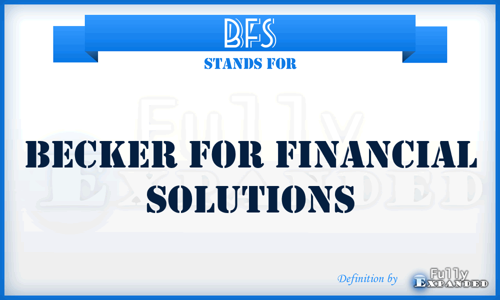 BFS - Becker for Financial Solutions