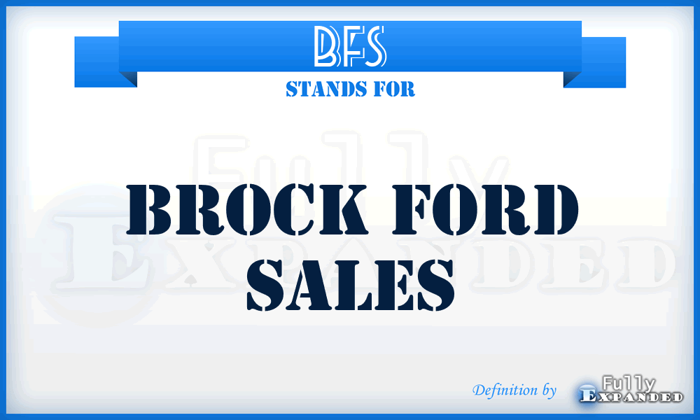 BFS - Brock Ford Sales