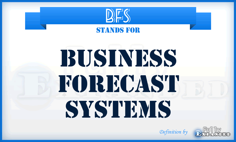 BFS - Business Forecast Systems