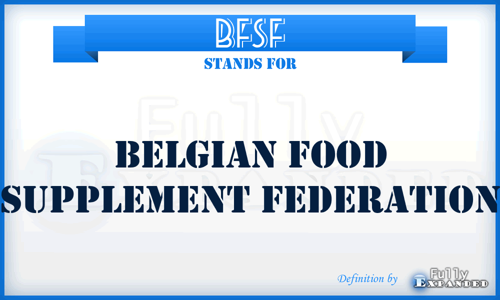 BFSF - Belgian Food Supplement Federation