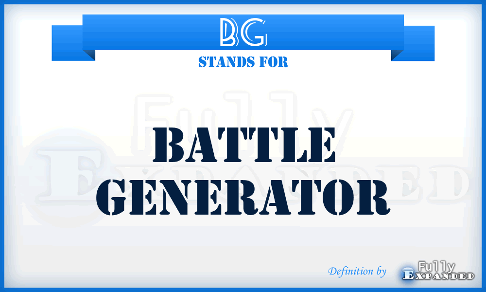 BG - Battle Generator