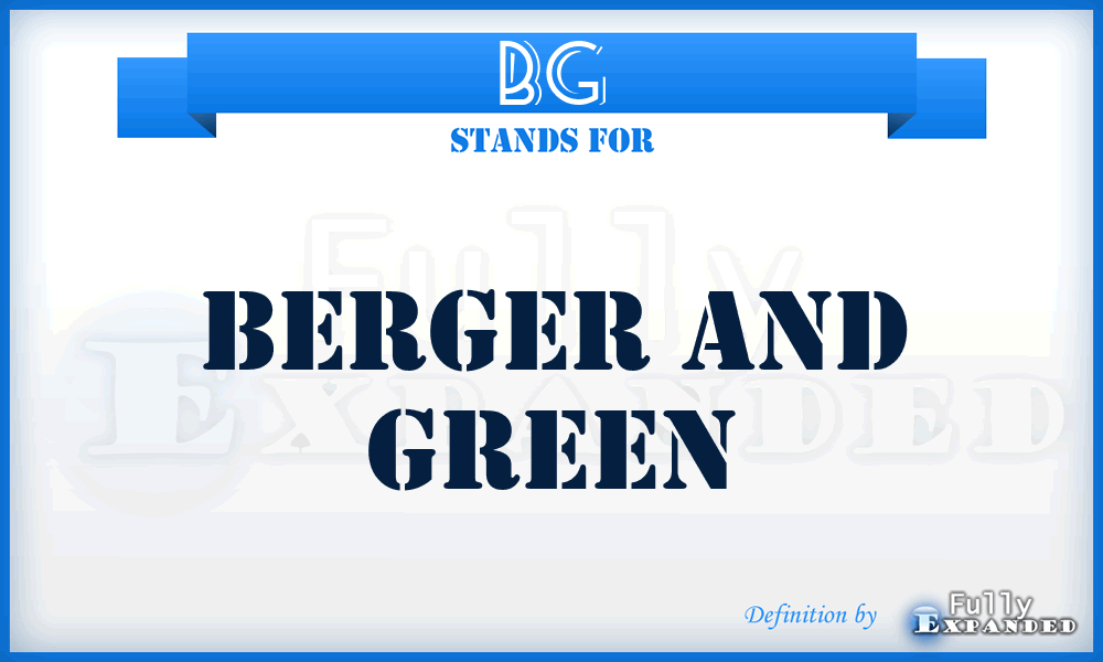 BG - Berger and Green