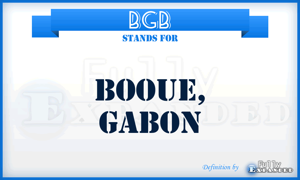 BGB - Booue, Gabon