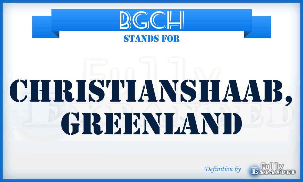 BGCH - Christianshaab, Greenland